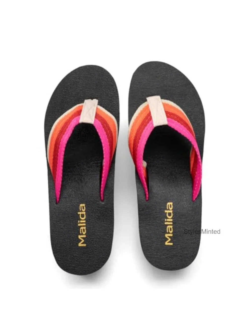 Womens Platform Flip Flops Cushion Soft Wedge Arch Support Sandals with Rubber